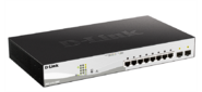 D-Link DGS-1210-10MP / FL1A,  L2 Managed Switch with 8 10 / 100 / 1000Base-T ports and 2 1000Base-X SFP ports  (8 PoE ports 802.3af / 802.3at  (30 W),  PoE Budget 130 W).8K Mac address,  802.3x Flow Control,   256