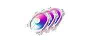Комплект вентиляторов Alseye M120-PWA KIT FAN 3*120mm,  800~1700rpm,  31~66CFM,  19.4~33.8dBA,  AURA RGB,  PWM + 3pin Aura,  RTL