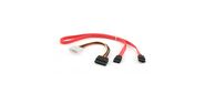 Комплект кабелей SATA Cablexpert CC-SATA-N, интерфейсный (48см) 7pin / 7pin и питания (15см) 4pin / 15pin, медь, пакет