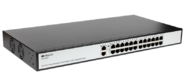 ORIGO Unmanaged Switch 24x100Base-TX PoE,  2x1000Base-T,  PoE Budget 285W,  Long-range PoE up to 250m,  19" w / brackets