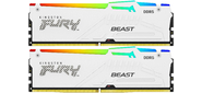 Комплект модулей памяти Kingston 64GB DDR5 6000 DIMM CL30 FURY Beast White RGB EXPO Non-ECC Unbuffered DIMM  (Kit of 2) 2RX8 30-36-36 1.4V 288-pin 16Gbit