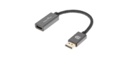 Кабель-переходник DP --> HDMI-F 0.2m ,  серый металлик,  оплетка,  4K@60Hz,  Telecom  (TA560)