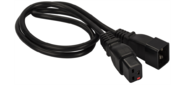 Шнур питания с блокировкой C19-C20, 3х1.5, 220В, 16А, черный, 0.5 метра