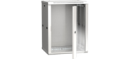19" настенный шкаф 12U 600x450,  стекл. передняя дверь,  серый  (плоск. упак)