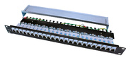 Hyperline PP3-19-24-8P8C-C6-SH-110D Патч-панель 19&quot;,  1U,  24 порта RJ-45 полн. экран.,  категория 6,  Dual IDC,  ROHS,  цвет черный