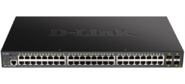 D-Link DGS-1250-52XMP / A1A,  L2 Smart Switch with 48 10 / 100 / 1000Base-T ports and 4 10GBase-X SFP+ ports  (48  PoE ports 802.3af / 802.3at  (30 W),  PoE Budget 370W).16K Mac address,  802.3x Flow Control,  4K