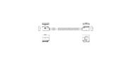 Кабель JPC P732EGB00800-1    Cable MCIO x8 74P  (угловой Right Exit)  -TO-  MCIO x8 74P  (угловой Right Exit) ,  85 Ohm,  L:80cm