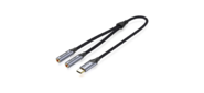 Переходник-разветвитель Vention гибкий USB-C M / Jack 3.5 mm F x 2 - 0.3м