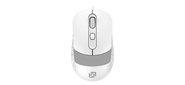 Мышь Оклик 310M белый / серый оптическая  (2400dpi) USB для ноутбука  (3but)