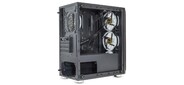 Exegate EX294383RUS Корпус Minitower ExeGate Mistery R3 (mATX, без БП, 2*USB+1*USB3.0, аудио, черный, 4 вент. 12см с RGB подсветкой, боковая панель - закаленное стекло)