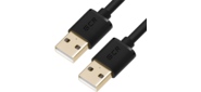 GCR Кабель 3.0m USB 2.0,  AM / AM,  черный,  позолоченные контакты,  28 / 28 AWG,  экран,  армированный,  морозостойкий