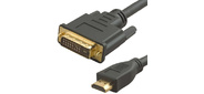 Кабель аудио-видео Lazco WH-141 HDMI  (m) / DVI-D (m) 20м. Позолоченные контакты черный  (WH-141 (20M))