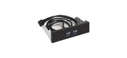 Exegate EX289289RUS Планка USB на переднюю панель ExeGate U5H-615, 5, 25", 2*USB3.0, черная, металл, подсоед. к MB