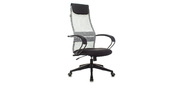 Кресло руководителя Бюрократ CH-607 светло-серый TW-02 сиденье черный сетка / ткань с подголов. крестовина пластик