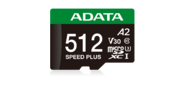 Карта памяти ADATA microSDXC 512GB ADATA Speed Plus  UHS-I U3 / V30 / A2,  до 180 / 160 MB / s,  Durable  (Water- / Shock- / X-Ray-Proof)