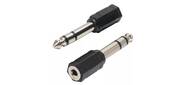 New Переходник аудио стерео 6.35мм M (штекер) --> 3.5мм F (гнездо) VCOM <CA546>