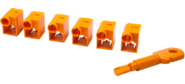 Комплект блокираторов коннектора RJ-45 (6 шт.) + ключ, оранжевый