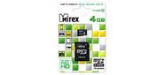 Флеш карта microSD 4GB Mirex microSDHC Class 10  (SD адаптер)
