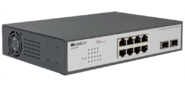 Коммутатор / Unmanaged Switch 8x1000Base-T PoE, 2x1000Base-X SFP, PoE Budget 120W, 19" w / brackets