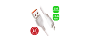 Кабель GoPower GP01L USB  (m)-Lightning  (m) 1.0м 2.4A ПВХ белый  (1 / 800)