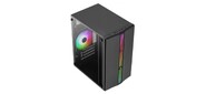 Корпус AeroCool Evo Mini-G-BK-v1 Black Mini Tower  (Micro ATX / mini-ITX,  без БП,  Steel,  Plastic,  Tempered Glass,  HD Audio,  USB 3.0x1,  USB2.0x2,  2x120mm 1x120mm-FRGB FAN )  (4711099472352)