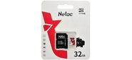 Netac P500 ECO 32GB MicroSDHC C10 up to 80MB / s,  retail pack with SD Adapter