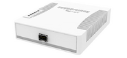 MikroTik RB260GS with 5 Gigabit ports and SFP cage,  SwOS,  plastic case,  PSU