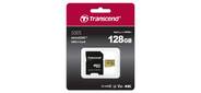 Флеш карта microSD 128GB Transcend microSDXC Ultimate UHS-I U3,  V30,   (SD адаптер),  MLC