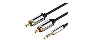 Кабель Vention аудио Jack 3, 5 mm M / 2RCA M - 2м Черный