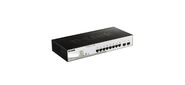 Коммутатор /  DGS-1210-10P / FL Managed L2 Switch 8x1000Base-T PoE,  2x1000Base-X SFP,  PoE Budget 65W,  Surge 6KV,  CLI