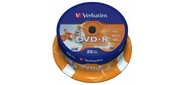 Диск DVD-R 4.7ГБ 16x Verbatim 43538 Photo Printable пласт.коробка,  на шпинделе  (25шт. / уп.)