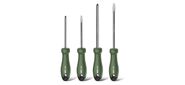 Отвертка Deli Набор отверток "Home Series Green" Deli HT1004L 4шт SL5x100+SL6x150+PH1x100+PH2x150,  эксклюзивный дизайн,  рукоятка из высококачественного софттач пластика