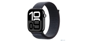 Смарт-часы Apple Watch Series 10 A2999 46мм 2.1" OLED корп.черный Sport Loop рем.черный разм.брасл.:O / S  (MWWR3LW / A)