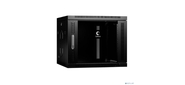 Cabeus SH-05F-9U60 / 35-BK Шкаф телекоммуникационный настенный 19" 9U 600x350x501mm  (ШхГхВ) дверь стекло,  цвет черный  (RAL 9004)