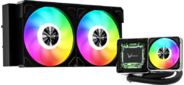 Система водяного охлаждения Formula V Line Cryo Wing Digi 240 BK,  240mm,  LCD 2.73",  2x120mm,  ARGB fans,  LGA115X / 1200 / 1700 / 1851 / 1366 / 2011 / 2066,  AM3 / AM4 / AM5 / Ryzen3 / Ryzen5 / Ryzen7 / Threadripper / RT4