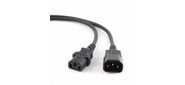 Кабель Cablexpert Кабель питания сист.блок-монитор Cablexpert PC-189-VDE,  1.8м,  C13-C14,  VDE,  10А,  Сечение провода: 0, 75 мм2,  черный,  с заземлением {100}  (023757)