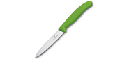 Нож кухонный Victorinox Swiss Classic  (6.7706.L114) стальной для овощей лезв.100мм прямая заточка зеленый