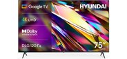 Телевизор LED Hyundai 75" H-LED75BU7011 Google TV Frameless черный 4K Ultra HD 60Hz DVB-T DVB-T2 DVB-C DVB-S DVB-S2 USB WiFi Smart TV