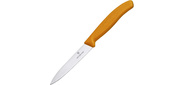 Нож кухонный Victorinox Swiss Classic  (6.7606.L119) стальной для чистки овощей и фруктов лезв.80мм прямая заточка оранжевый