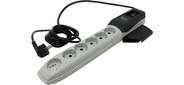 Surge protector Pilot PRO 6 outlets (5 euro + 1 without ground) 10A / 2.2kVt, 5m, automatic circuit-breaker