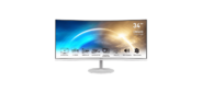 MSI 34" Pro MP341CQW белый VA LED 1ms 21:9 HDMI M / M матовая 300cd 178гр / 178гр 3440x1440 100Hz DP 2K 7.7кг