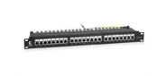 Cabeus PL-24-Cat.5e-SH-Dual IDC Патч-панель 19" (1U),  24 порта RJ-45 полностью экранированная,  категория 5e,  Dual IDC