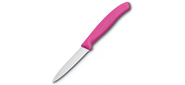 Нож кухонный Victorinox Swiss Classic  (6.7636.L115) стальной для овощей лезв.80мм серрейт. заточка розовый
