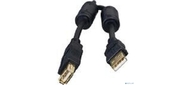 Bion Кабель удлинительный USB 2.0 A-A  (m-f),  позолоченные контакты,  ферритовые кольца,  1.8м,  черный [BXP-CCF-USB2-AMAF-018]