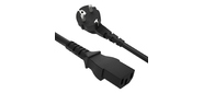 GCR Кабель питания PROF 2.0m,  Евровилка угловая - С13,  3*1, 0mm,  черный,  GCR-54377