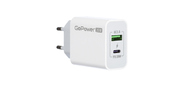 Сетевое З / У GoPower GPQC08 1USB+1Type-C 20W QC3.0 белый