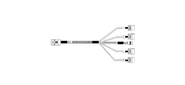 Кабель Amphenol RHS36-3395 HDmSAS SFF8643 -to- 4*SATA + Sideband,  100cm