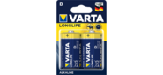 Батарейка / Батарейка Varta LONGLIFE LR20 D BL2 Alkaline 1.5V (4120) (2 / 20 / 100) (2 шт.)