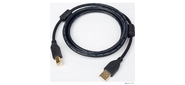 Bion Кабель интерфейсный USB 2.0 AM / BM,  позолоченные контакты,  ферритовые кольца,  3м,  черный [BXP-CCF-USB2-AMBM-030]
