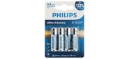 Philips Батарейки LR6E4B / 51 АА алкалиновые 1, 5v, LR6-4BL Ultra (4 / 48 / 144 / 18432). Блистер 4 шт.